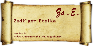 Zséger Etelka névjegykártya